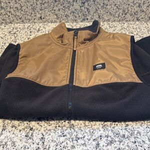 Vans thatcher Black and Tan Zip-Up Fleece vest